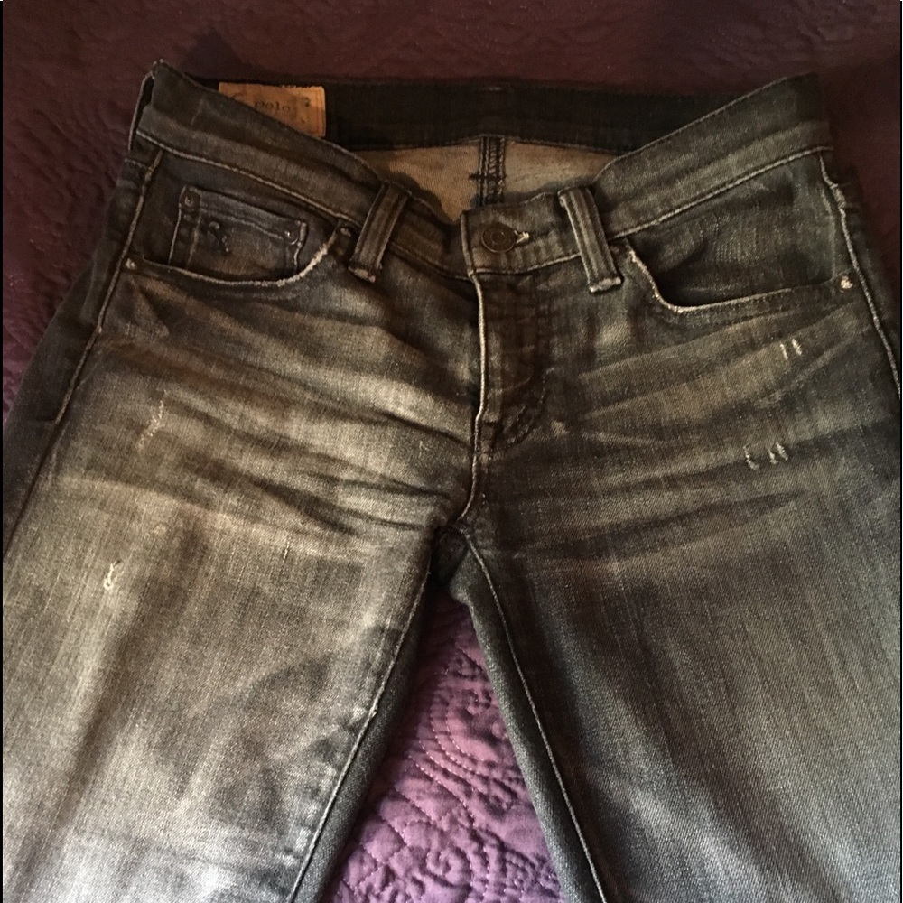 RALPH LAUREN Black faded skinny jeans Sz 25